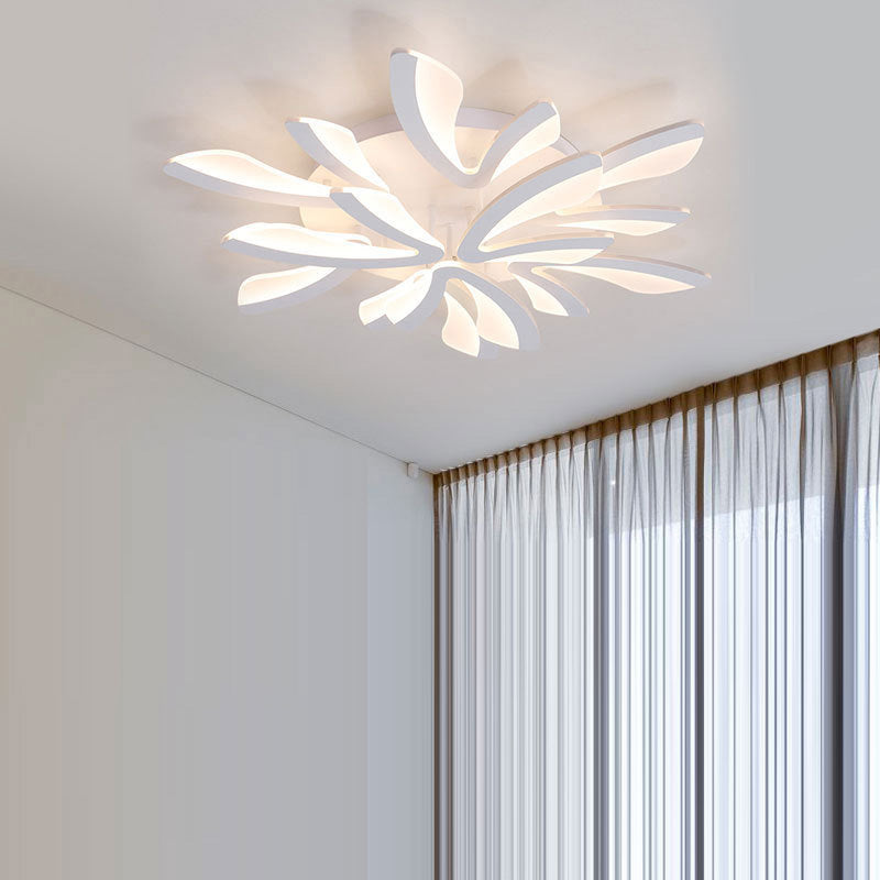 Zeitgenössische skandinavische Löwenzahn-Kuppel-Hardware-Acryl-LED-Unterputz-Deckenleuchte für Schlafzimmer 