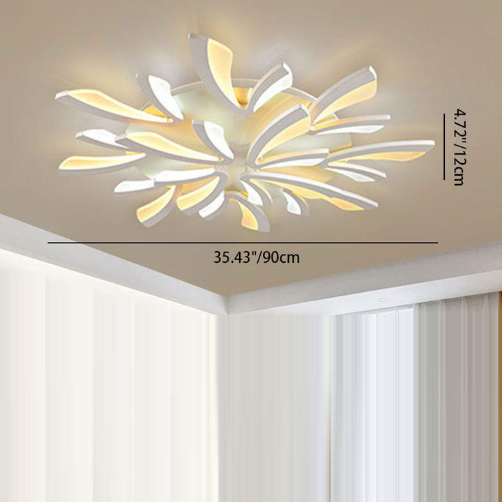 Zeitgenössische skandinavische Löwenzahn-Kuppel-Hardware-Acryl-LED-Unterputz-Deckenleuchte für Schlafzimmer 