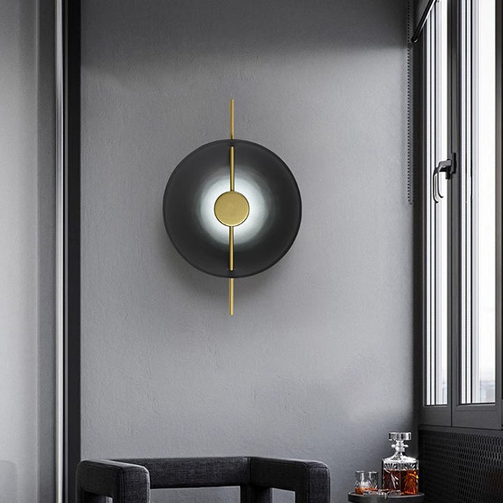Contemporary Creative Flying Saucer Round Hardware LED Wall Sconce Lamp For Bedroom