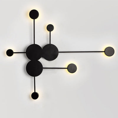 Applique murale LED en fer acrylique ronde créative contemporaine pour chambre à coucher 