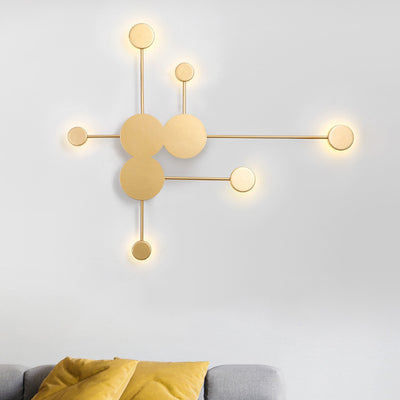 Applique murale LED en fer acrylique ronde créative contemporaine pour chambre à coucher 