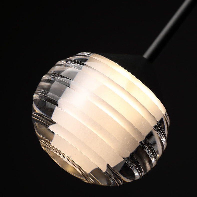 Zeitgenössische skandinavische runde Kugel-Kupferglas-LED-Pendelleuchte für Schlafzimmer 