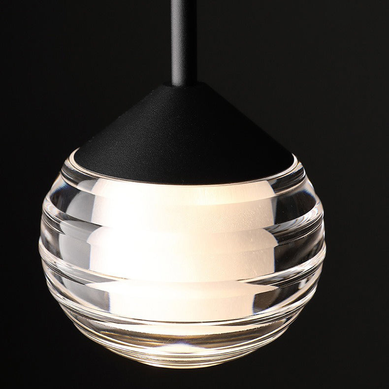 Zeitgenössische skandinavische runde Kugel-Kupferglas-LED-Pendelleuchte für Schlafzimmer 