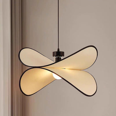 Lámpara colgante de 1 luz de tela de hierro curvado con forma de chip de patata creativa contemporánea para dormitorio 