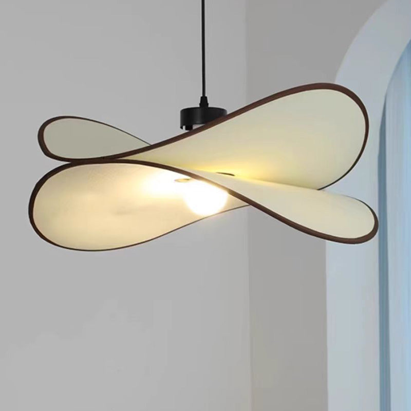 Lámpara colgante de 1 luz de tela de hierro curvado con forma de chip de patata creativa contemporánea para dormitorio 
