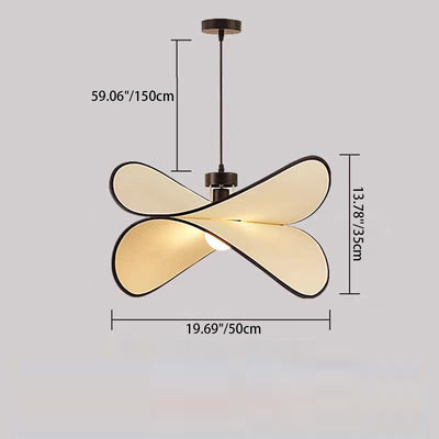 Lámpara colgante de 1 luz de tela de hierro curvado con forma de chip de patata creativa contemporánea para dormitorio 