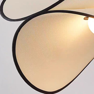 Lámpara colgante de 1 luz de tela de hierro curvado con forma de chip de patata creativa contemporánea para dormitorio 