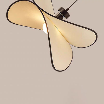 Lámpara colgante de 1 luz de tela de hierro curvado con forma de chip de patata creativa contemporánea para dormitorio 