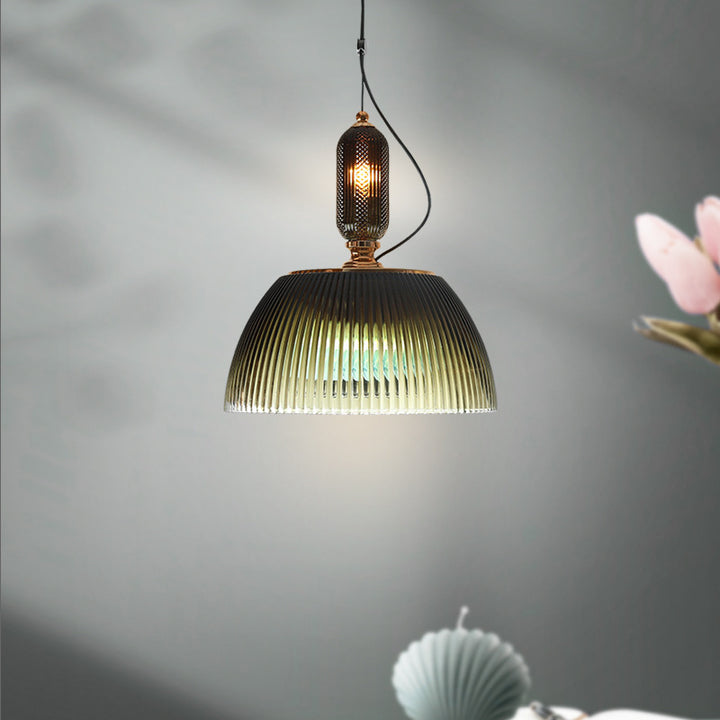 Contemporain Scandinave Demi-cercle Boule Ronde Cylindre Matériel Verre Suspension à 2 Lumières Pour Chambre 