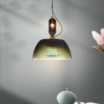 Zeitgenössische skandinavische Halbkreis-Rundkugel-Zylinder-Hardware-Glas-2-Licht-Pendelleuchte für Schlafzimmer 
