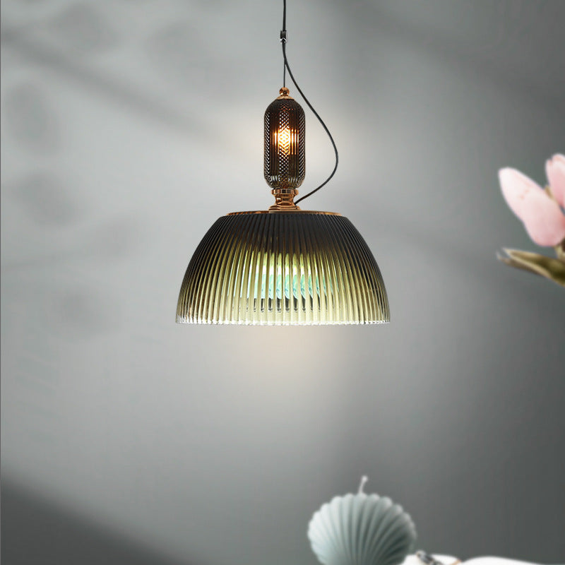Zeitgenössische skandinavische Halbkreis-Rundkugel-Zylinder-Hardware-Glas-2-Licht-Pendelleuchte für Schlafzimmer 