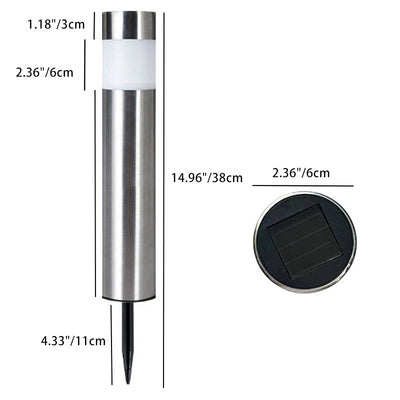 Lumière extérieure LED en acier inoxydable ABS cylindrique ronde solaire minimaliste moderne pour jardin 