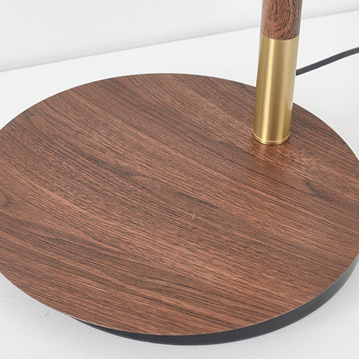 Lámpara de mesa de 1 luz de tela de hierro con forma de cono ovalado redondo impreso en chino tradicional para sala de estar 