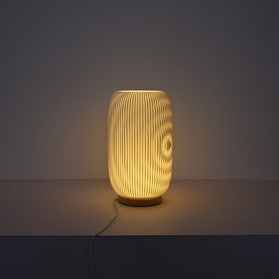 Lámpara de Mesa LED de Cilindro de Plástico USB Minimalista Moderna para Dormitorio 