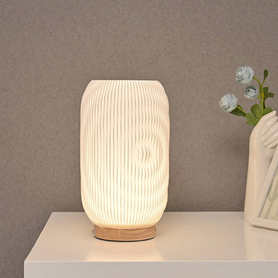 Lámpara de Mesa LED de Cilindro de Plástico USB Minimalista Moderna para Dormitorio 