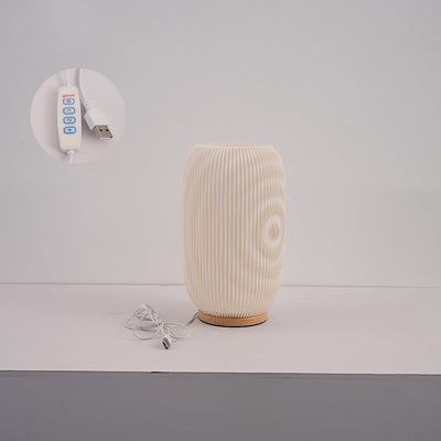 Lámpara de Mesa LED de Cilindro de Plástico USB Minimalista Moderna para Dormitorio 