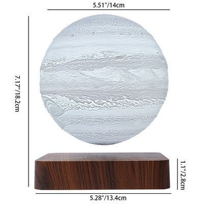 Lámpara de Mesa LED de Madera ABS en Forma de Orbe Redondo de Luna 3D PEGT de Levitación Creativa Contemporánea para Dormitorio 