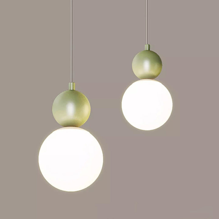 Suspension LED contemporaine scandinave crème linéaire ronde orbe en fer moulé par rotation pour salle à manger 