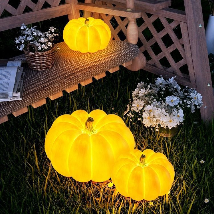 ضوء LED خارجي دائري مقاوم للماء يعمل بالطاقة الشمسية بتصميم آرت ديكو حديث مصنوع من الراتنج للحديقة 