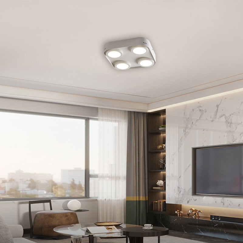 ضوء سقف LED مثبت بشكل متدفق مربع الشكل من الألومنيوم والكمبيوتر الشخصي بتصميم حديث بسيط لغرفة النوم 