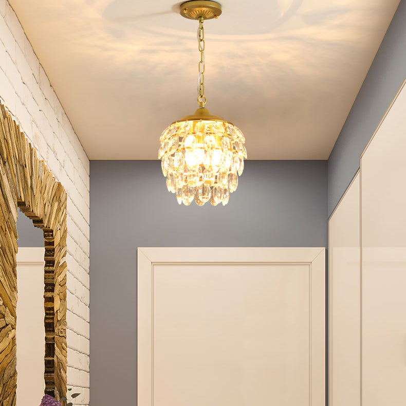 Lustre Suspendu Moderne de Luxe Rond Ovale en Fer et Acrylique 1/3 Lumière pour Chambre 