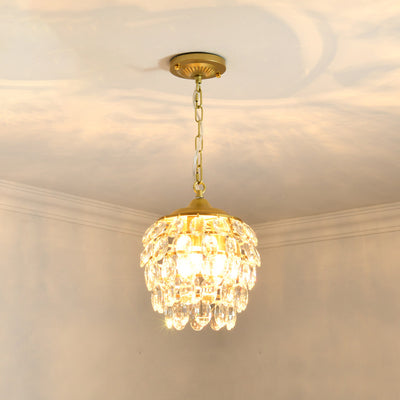 Lustre Suspendu Moderne de Luxe Rond Ovale en Fer et Acrylique 1/3 Lumière pour Chambre 
