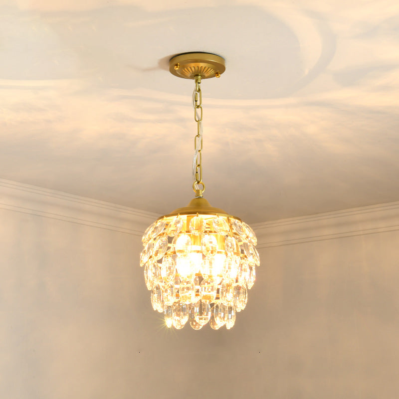 Lustre Suspendu Moderne de Luxe Rond Ovale en Fer et Acrylique 1/3 Lumière pour Chambre 