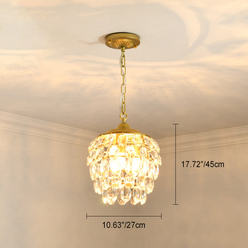 Lustre Suspendu Moderne de Luxe Rond Ovale en Fer et Acrylique 1/3 Lumière pour Chambre 