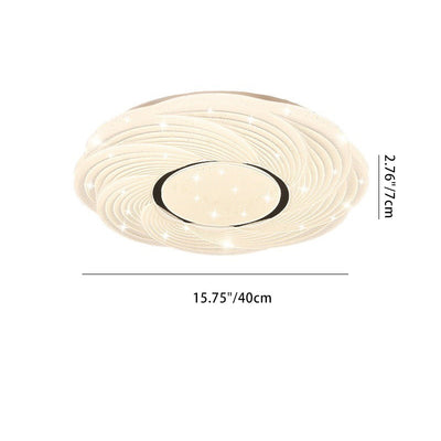 Plafonnier LED moderne minimaliste crème étoile tempête dôme rond en fer PVC pour chambre à coucher 