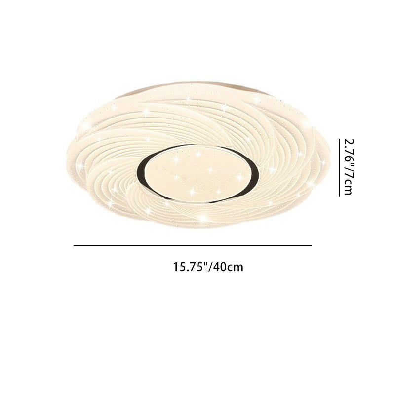 Plafonnier LED moderne minimaliste crème étoile tempête dôme rond en fer PVC pour chambre à coucher 