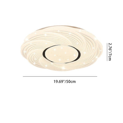 Plafonnier LED moderne minimaliste crème étoile tempête dôme rond en fer PVC pour chambre à coucher 