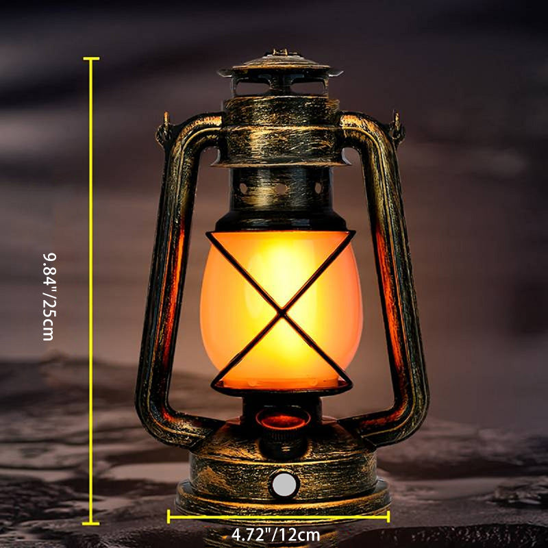 مصباح طاولة LED دائري ABS على شكل فانوس حصان USB تقليدي عتيق لغرفة المعيشة 