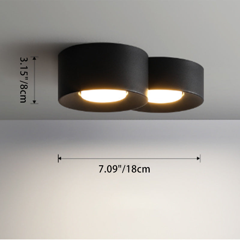 Plafonnier LED moderne minimaliste cylindrique rond en fer et acrylique pour chambre à coucher 
