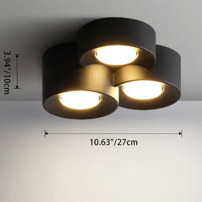 Plafonnier LED moderne minimaliste cylindrique rond en fer et acrylique pour chambre à coucher 