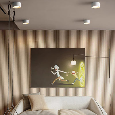 Plafonnier LED moderne minimaliste cylindrique rond en fer et acrylique pour chambre à coucher 