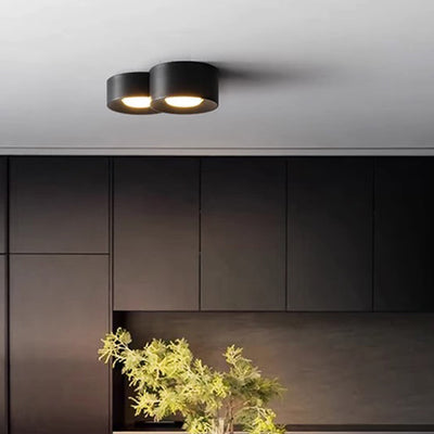 Plafonnier LED moderne minimaliste cylindrique rond en fer et acrylique pour chambre à coucher 