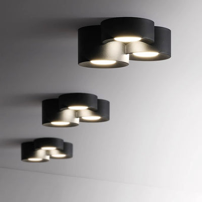 Plafonnier LED moderne minimaliste cylindrique rond en fer et acrylique pour chambre à coucher 