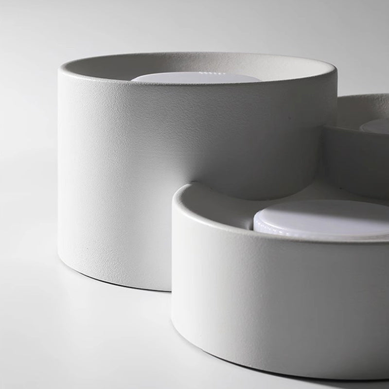 Plafonnier LED moderne minimaliste cylindrique rond en fer et acrylique pour chambre à coucher 