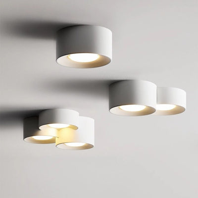 Plafonnier LED moderne minimaliste cylindrique rond en fer et acrylique pour chambre à coucher 
