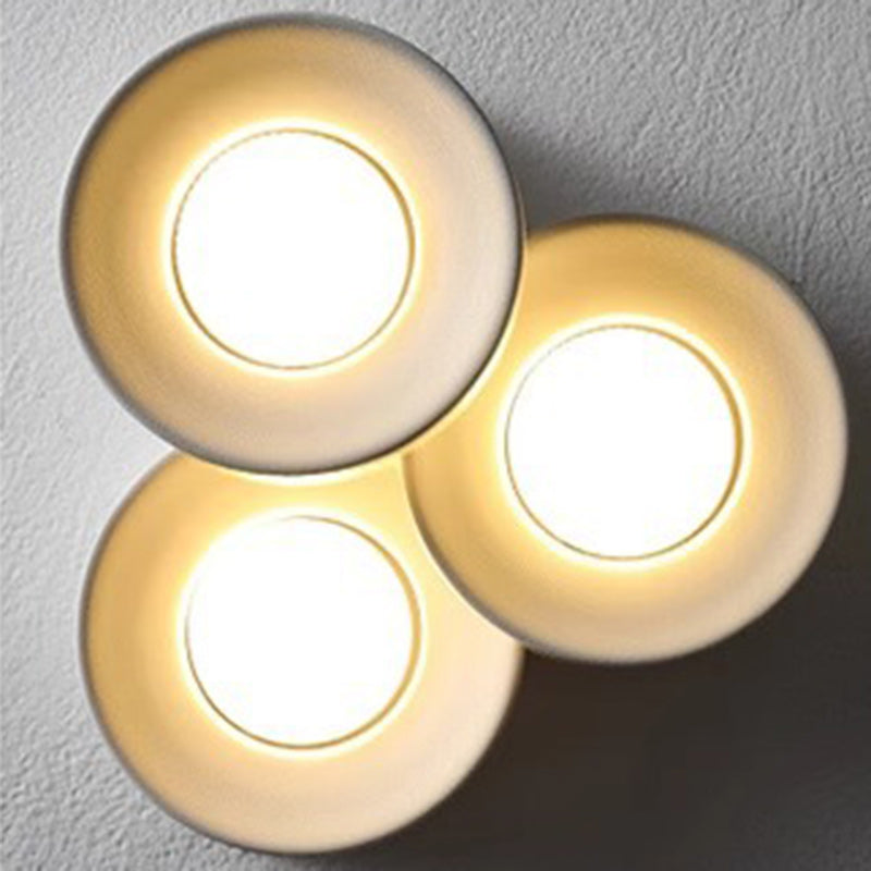 Plafonnier LED moderne minimaliste cylindrique rond en fer et acrylique pour chambre à coucher 