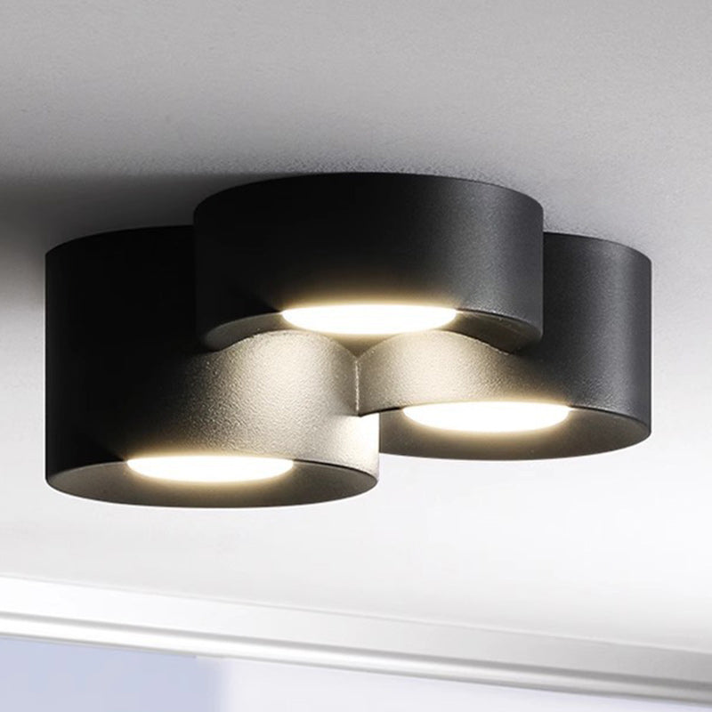 Plafonnier LED moderne minimaliste cylindrique rond en fer et acrylique pour chambre à coucher 