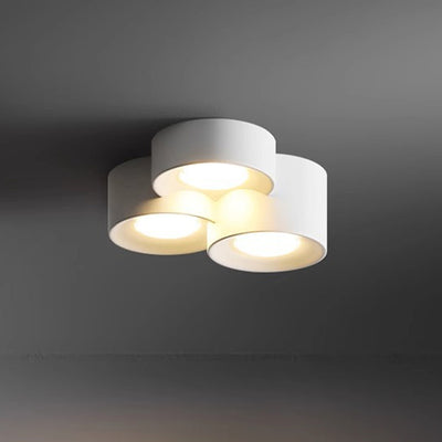 Plafonnier LED moderne minimaliste cylindrique rond en fer et acrylique pour chambre à coucher 