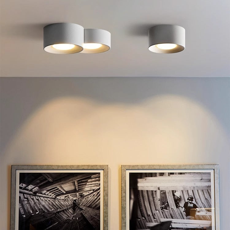 Plafonnier LED moderne minimaliste cylindrique rond en fer et acrylique pour chambre à coucher 