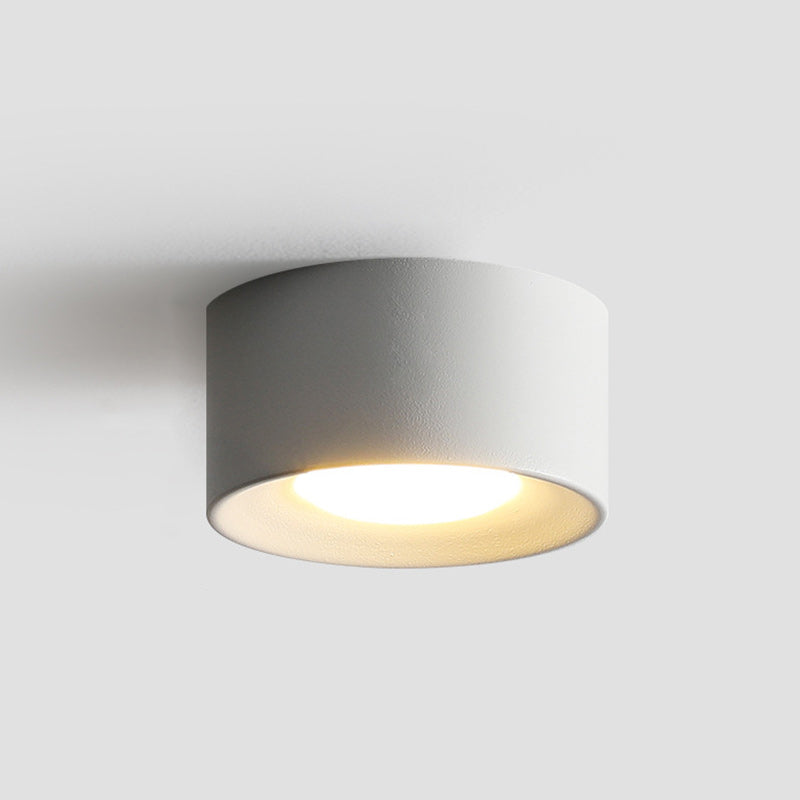 Plafonnier LED moderne minimaliste cylindrique rond en fer et acrylique pour chambre à coucher 