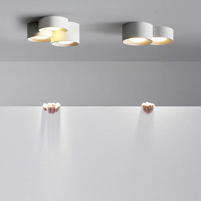 Plafonnier LED moderne minimaliste cylindrique rond en fer et acrylique pour chambre à coucher 