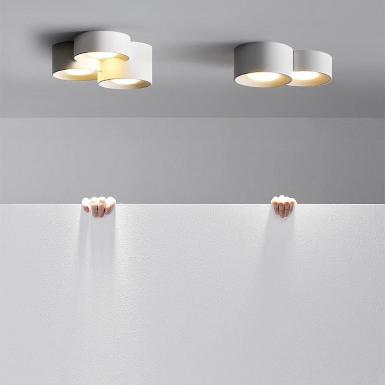 Plafonnier LED moderne minimaliste cylindrique rond en fer et acrylique pour chambre à coucher 