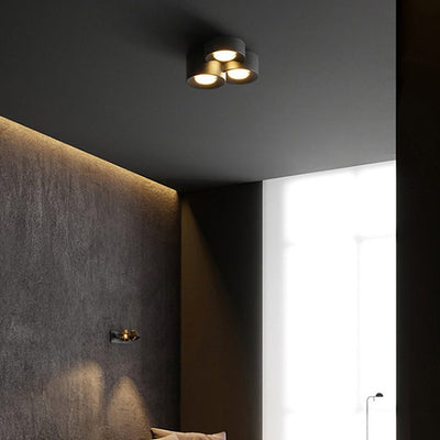 Plafonnier LED moderne minimaliste cylindrique rond en fer et acrylique pour chambre à coucher 