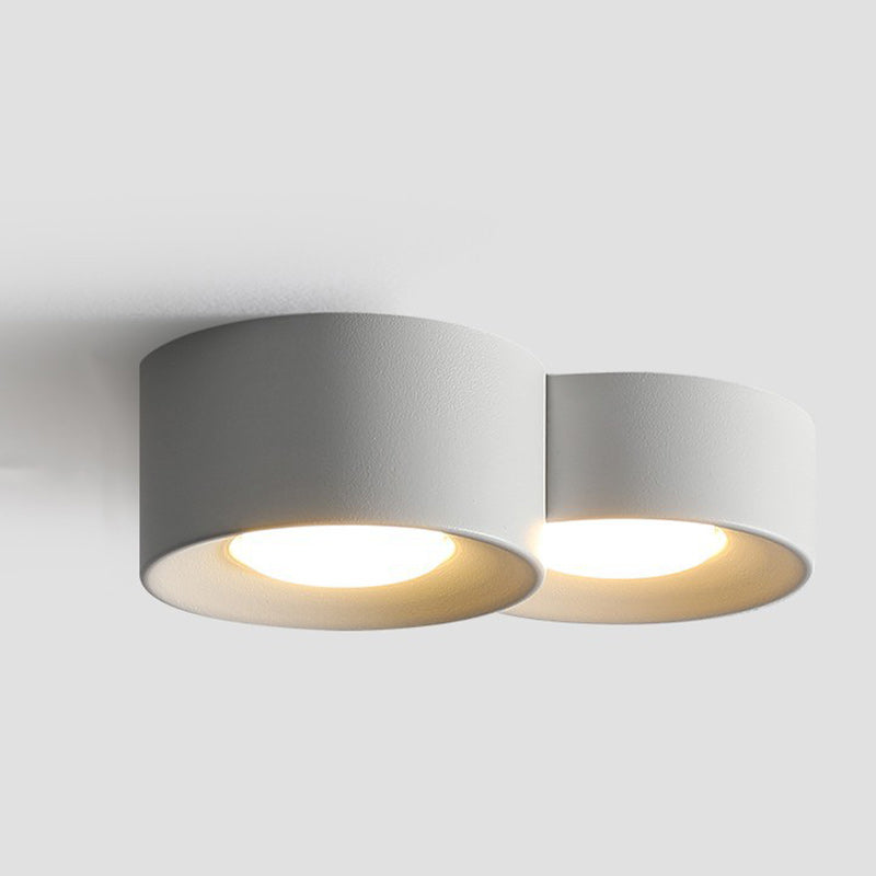 Plafonnier LED moderne minimaliste cylindrique rond en fer et acrylique pour chambre à coucher 
