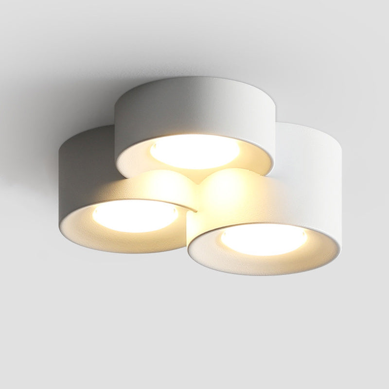 Plafonnier LED moderne minimaliste cylindrique rond en fer et acrylique pour chambre à coucher 