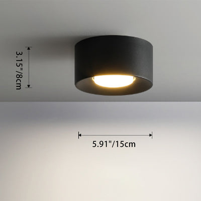 Plafonnier LED moderne minimaliste cylindrique rond en fer et acrylique pour chambre à coucher 